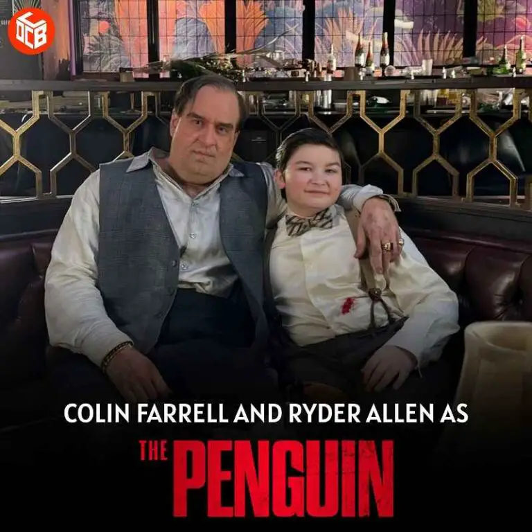 Colin Farrell and Ryder Allen as The Penguin